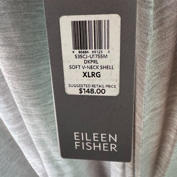NWT Eileen Fisher Pearl Gray Washable Silk Blend Tunic Tank in Women's X-Large - Picture 5 of 9
